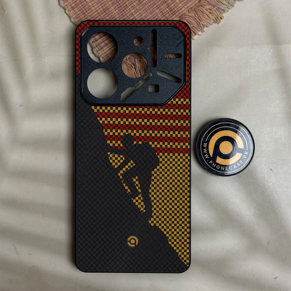 Tecno Pova 6 Neo - Classic Weave Design 2 - Premium Metal Printed Soft Bumper Shock Proof Case