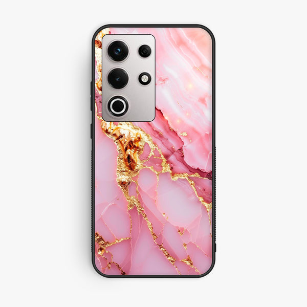 Itel S25 Ultra - Pink Marble 2.0 Design 6 - Premium Metal Printed Soft Bumper Shock Proof Case