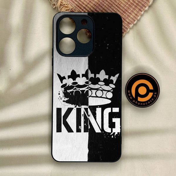 Realme Note 70 - King Design 7 - Premium Metal Printed Soft Bumper Shock Proof Case