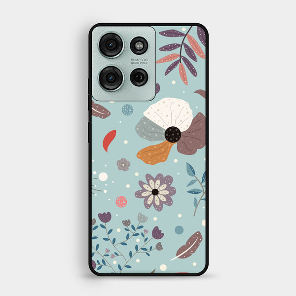 Motorola Moto G75 - Floral Series Design 5 - Premium Metal Printed Soft Bumper Shock Proof Case