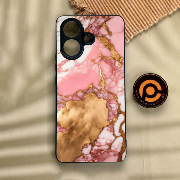 Vivo V60 Lite  - Pink Marble 2.0 Design 7 - Premium Metal Printed Soft Bumper Shock Proof Case
