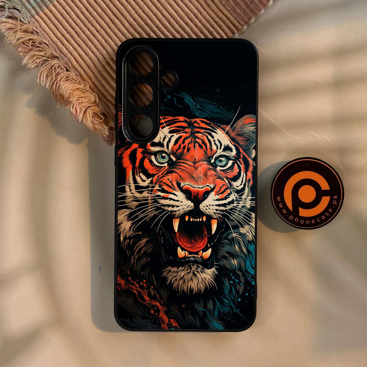 Galaxy S25 Plus - Tiger 2.0 Design 3 - Premium Metal Printed Soft Bumper Shock Proof Case