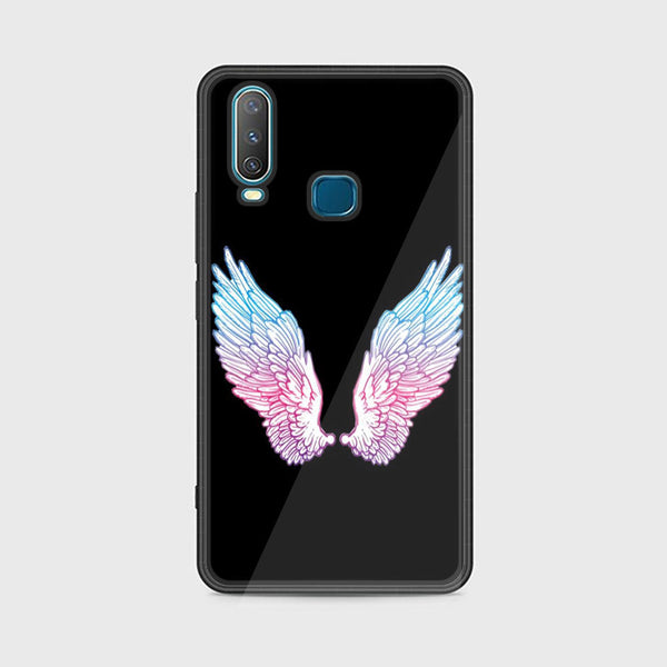 vivo y15/y17/y12 - Angel Wings Design 8  - Premium Printed Glass soft Bumper shock Proof Case  CS-25622