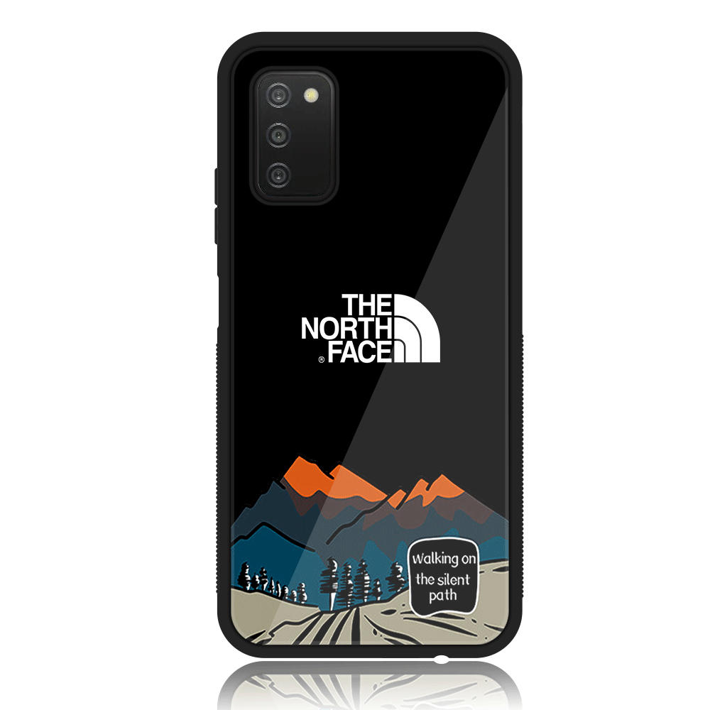 Samsung Galaxy A02s - The North Face Series - Premium Printed Glass soft Bumper shock Proof Case
