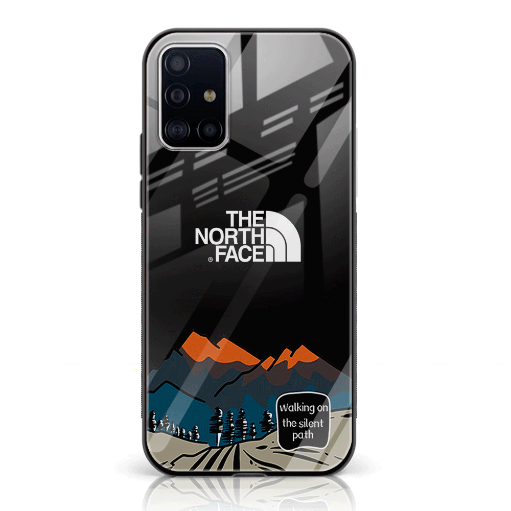 Samsung Galaxy A51 The North Face Series Printed Glass soft Bumper shock Proof Case