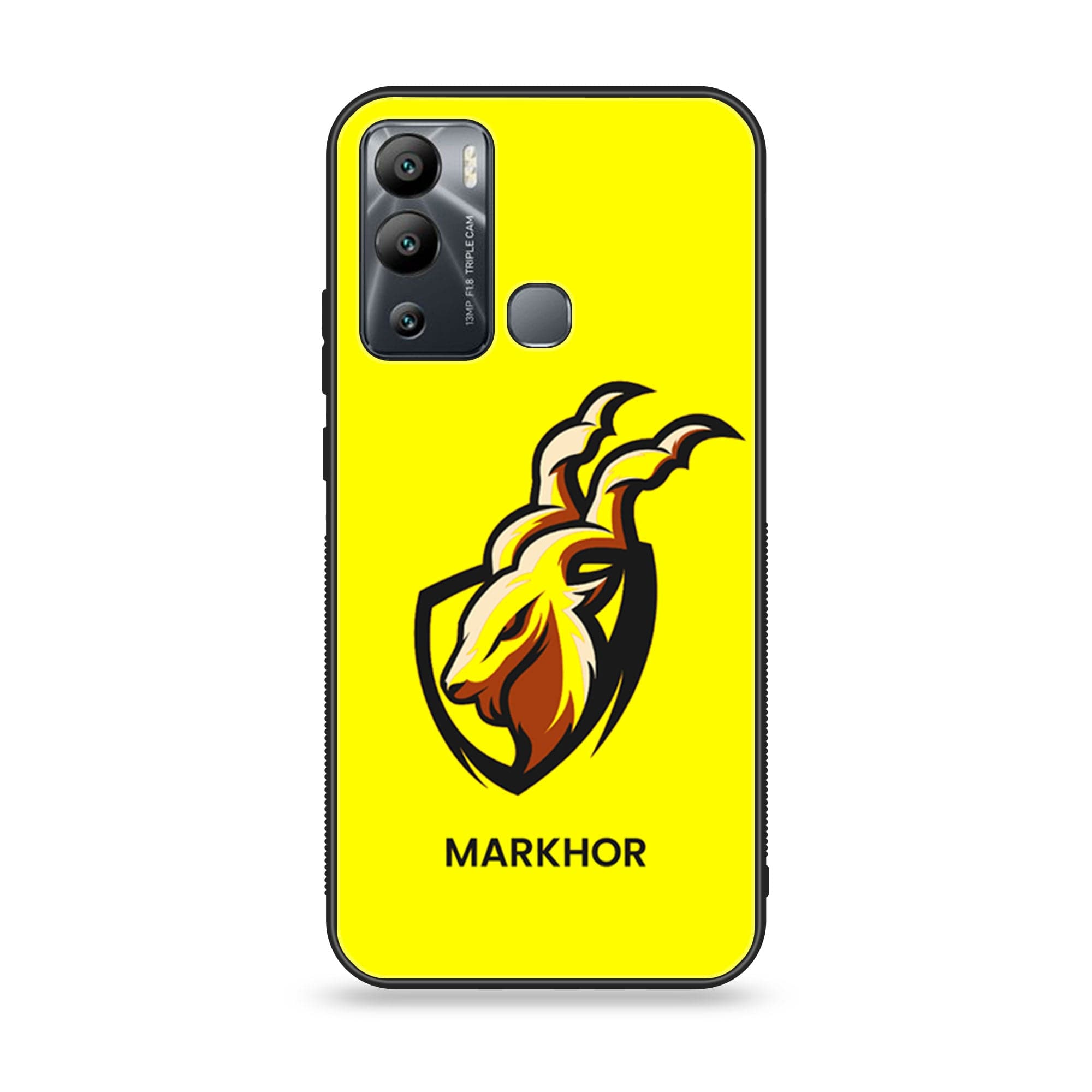Infinix Hot 12 Play - Markhor Series - Premium Printed Glass soft Bumper shock Proof Case