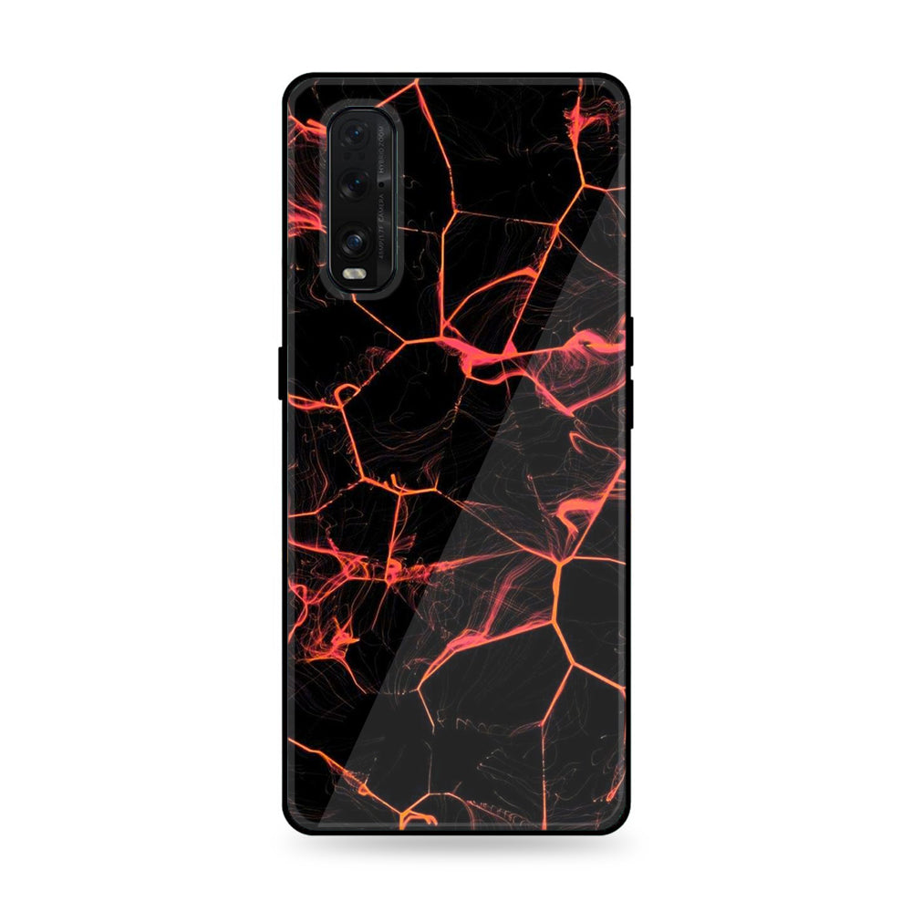 Oppo Find X2 Pro- Black Marble Series - Premium Printed Glass soft Bumper shock Proof Case