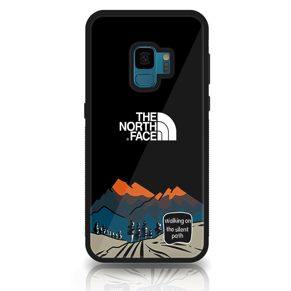 Samsung Galaxy S9 Plus - The North Face Series - Premium Printed Glass soft Bumper shock Proof Case