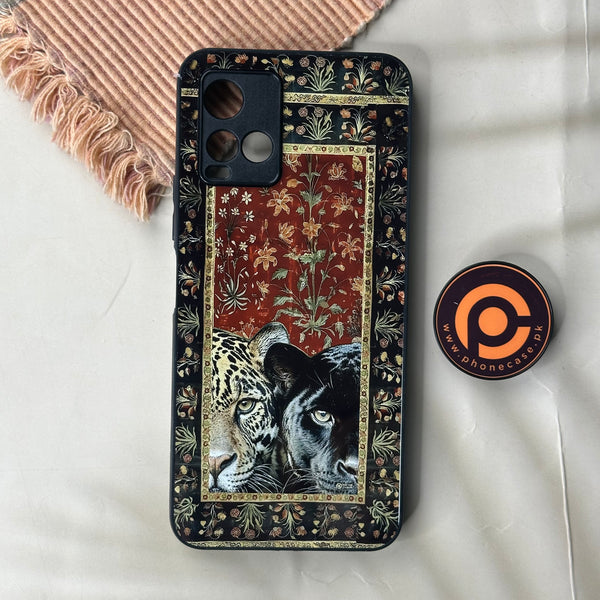 VIVO Y21 - Persian Calligraphy Art 25 - Panther & Leopard - Soft Bumper shock Proof Glass Case CS-49968