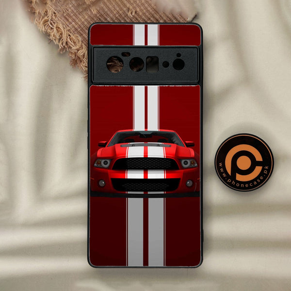 Google Pixel 6 Pro - Muscle Racing Car - Premium Metal Printed Soft Bumper Shock Proof Case