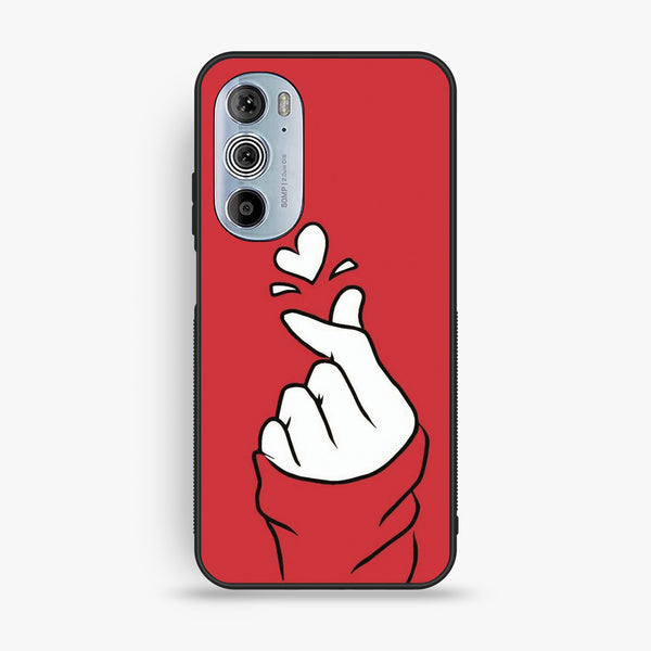 Motorola Edge 30 Pro - Finger Heart Bts - Premium Metal Printed Soft Bumper Shock Proof Case