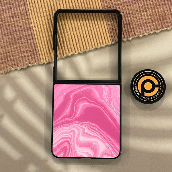 Samsung Galaxy Z Flip 8 - Pink Design 3 - Premium Metal Printed Soft Bumper Shock Proof Case