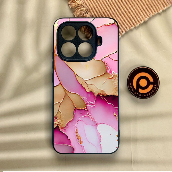 Xiaomi 15T Pro - Pink Marble 2.0 Design 4 - Premium Metal Printed Soft Bumper Shock Proof Case