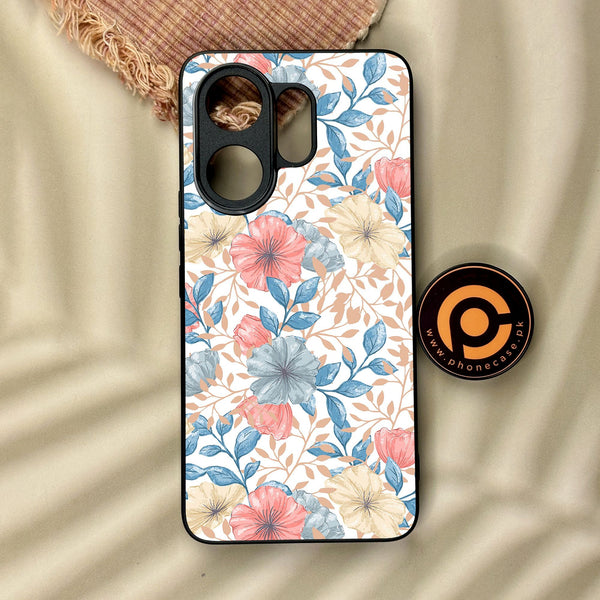 Vivo V60 - Seamless Flower - Premium Metal Printed Soft Bumper Shock Proof Case