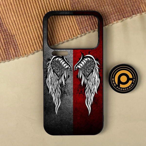 Xiaomi 17 Pro Max - Angel Wings Design 2 - Premium Metal Printed Soft Bumper Shock Proof Case