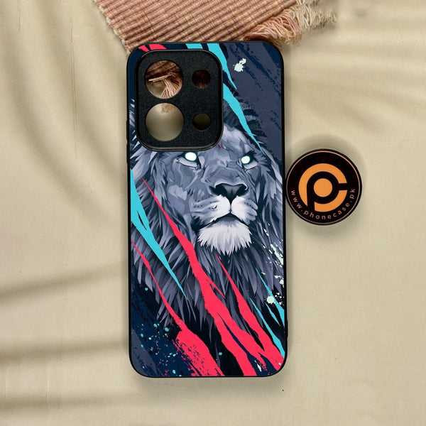 Xiaomi Poco C85 - Abstract Animated Lion - Premium Metal Printed Soft Bumper Shock Proof Case