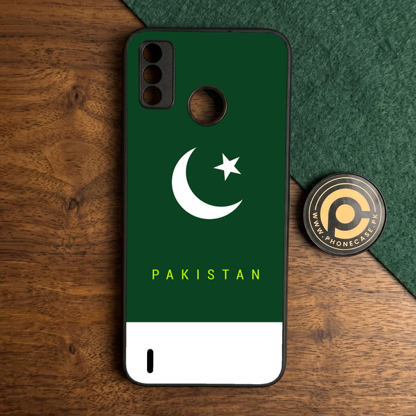 Tecno Spark 6 GO - Pakistani Flag Design 5 - Premium Metal Printed Soft Bumper Shock Proof Case