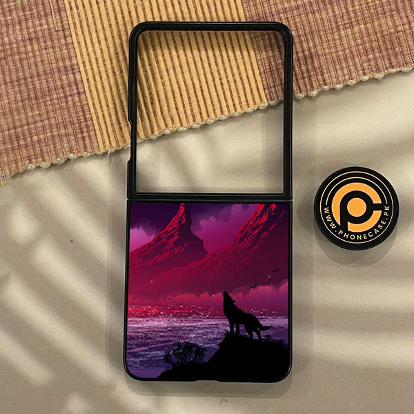 Samsung Galaxy Z Flip 8 - Wolf Design 7 - Premium Metal Printed Soft Bumper Shock Proof Case