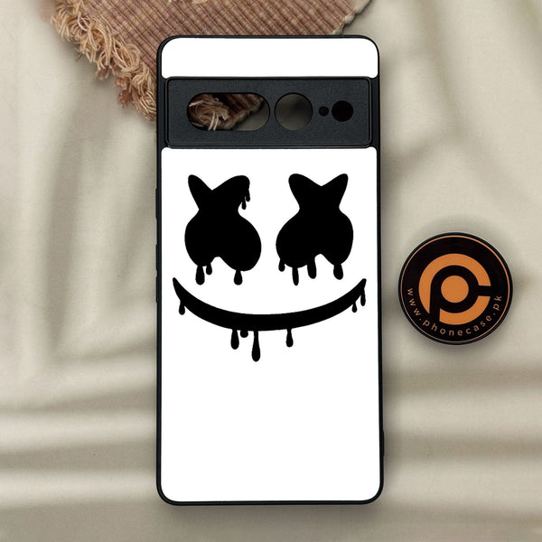 Google Pixel 7 Pro - Marshmello Face - Premium Metal Printed Soft Bumper Shock Proof Case