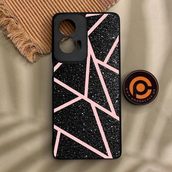 Motorola G Stylus 2024 - Black Sparkle Glitter With Rosegold - Premium Metal Printed Soft Bumper Shock Proof Case