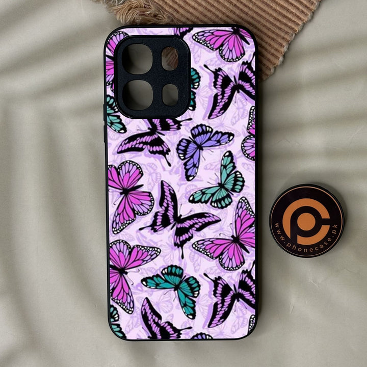Oppo A6K - Butterflies Design 10 - Premium Metal Printed Soft Bumper Shock Proof Case