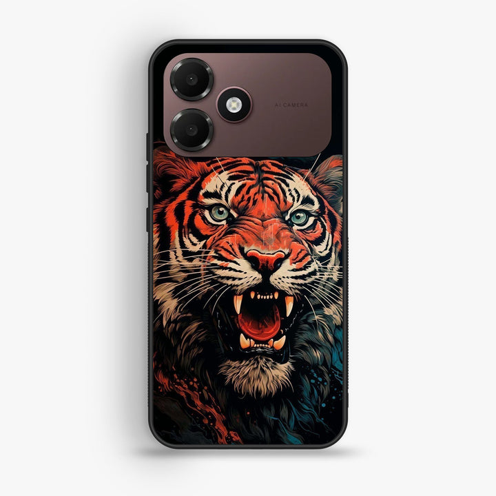 Oppo A6C - Tiger 2.0 Design 3 - Premium Metal Printed Soft Bumper Shock Proof Case