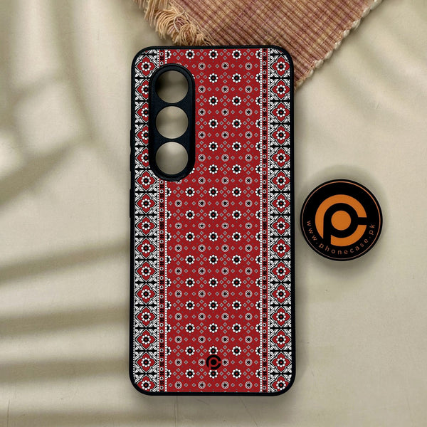 Itel S25 - Ajrak Design 12 - Premium Metal Printed Soft Bumper Shock Proof Case