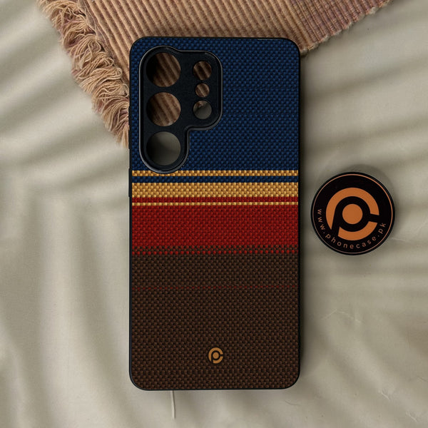 Samsung Galaxy S24 Ultra - Classic Weave Design 1 - Premium Metal Printed Soft Bumper Shock Proof Case