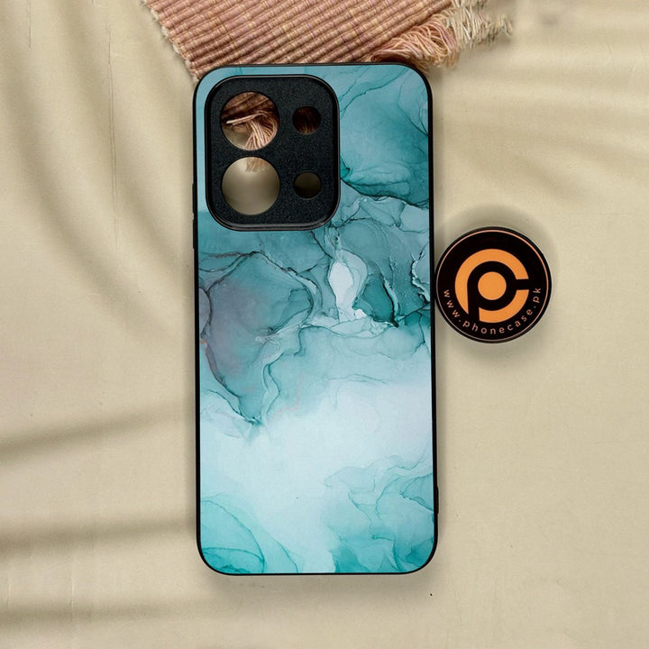 Xiaomi Poco C85 - Blue Marble Design 3 - Premium Metal Printed Soft Bumper Shock Proof Case