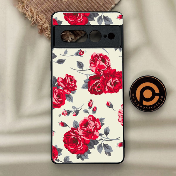 Google Pixel 7 Pro - Floral Series Design 8 - Premium Metal Printed Soft Bumper Shock Proof Case