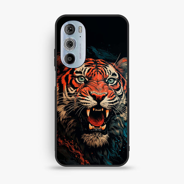 Motorola Edge 30 Pro - Tiger 2.0 Design 3 - Premium Metal Printed Soft Bumper Shock Proof Case