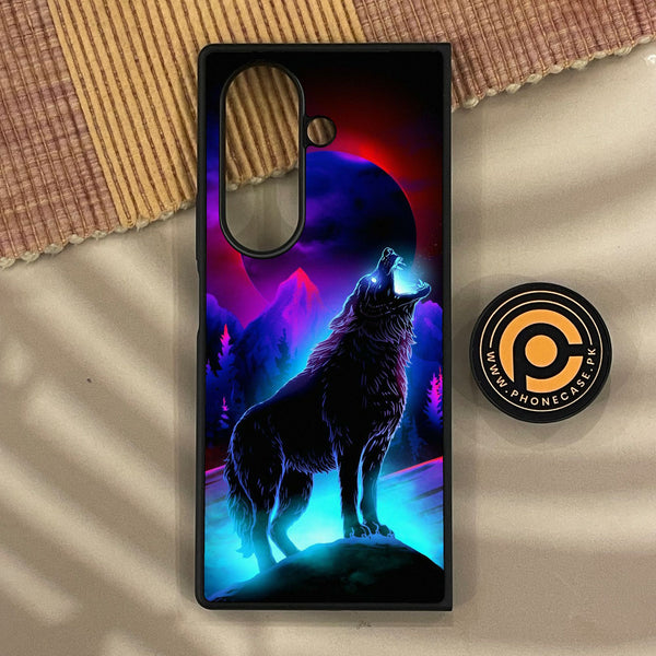 Samsung Galaxy Z Fold 8 - Wolf Design 2 - Premium Metal Printed Soft Bumper Shock Proof Case