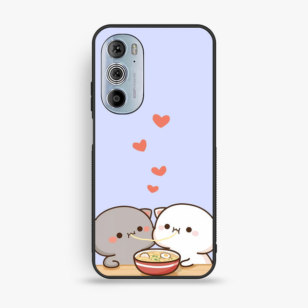 Motorola Edge 30 Pro - Cute Bubu Dudu Design 10 - Premium Metal Printed Soft Bumper Shock Proof Case