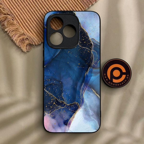 Honor 400 Lite - Blue Marble Design 7 - Premium Metal Printed Soft Bumper Shock Proof Case