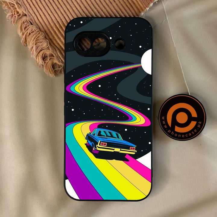 Google Pixel 10A - Drive To The Moon - Premium Metal Printed Soft Bumper Shock Proof Case