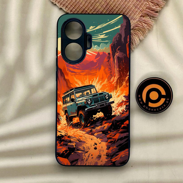 Xiaomi Redmi Turbo 4 Pro - Jeep Offroad - Premium Metal Printed Soft Bumper Shock Proof Case