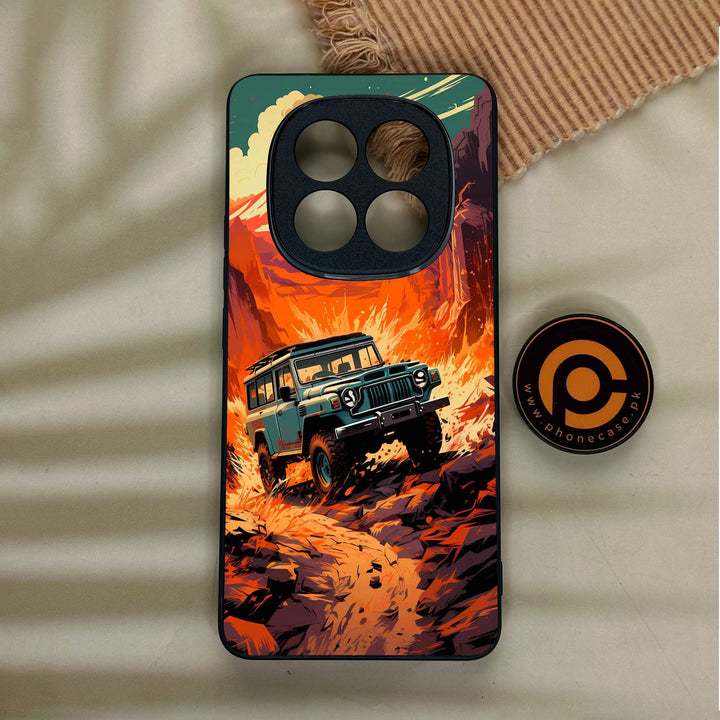 Redmi Note 14 pro plus - Jeep Offroad - Premium Metal Printed Soft Bumper Shock Proof Case