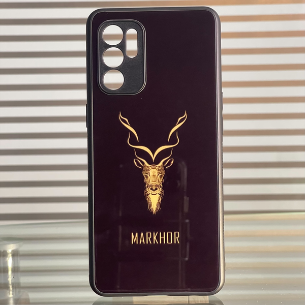 Oppo Reno 6 Markhor Series Glass  Premium Printed Glass soft Bumper shock Proof Case CS-19329