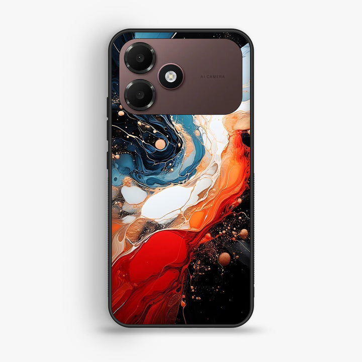 Oppo A6C - Liquid 2.0 Design 9 - Premium Metal Printed Soft Bumper Shock Proof Case