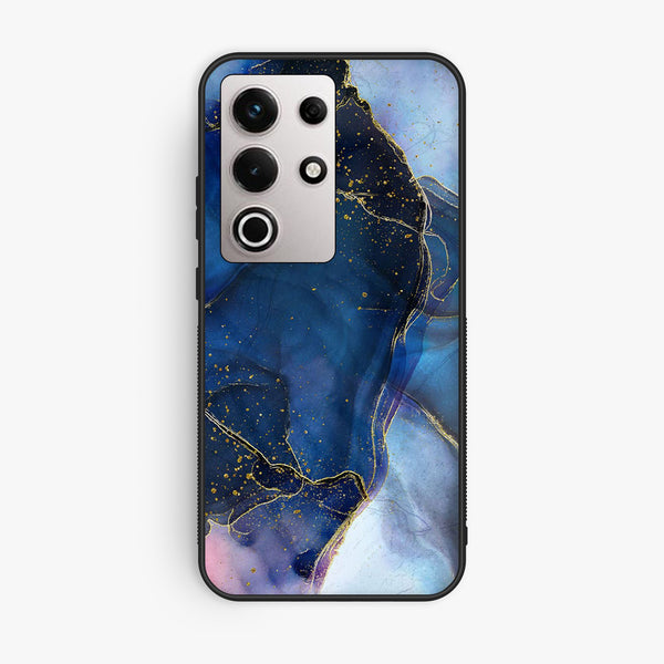 Itel S25 Ultra - Blue Marble Design 7 - Premium Metal Printed Soft Bumper Shock Proof Case