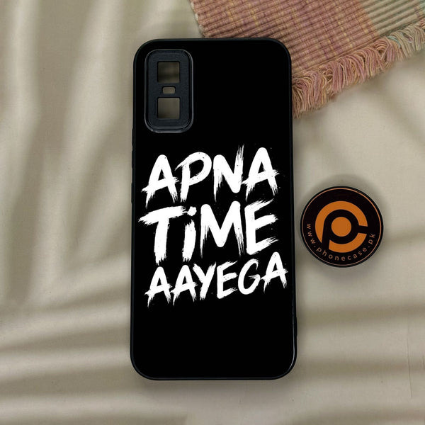 Infinix GT 30 Pro - Apna Time Ayega - Premium Metal Printed Soft Bumper Shock Proof Case