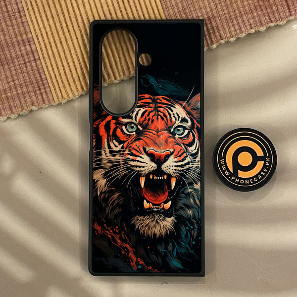 Samsung Galaxy Z Fold 8 - Tiger 2.0 Design 3 - Premium Metal Printed Soft Bumper Shock Proof Case