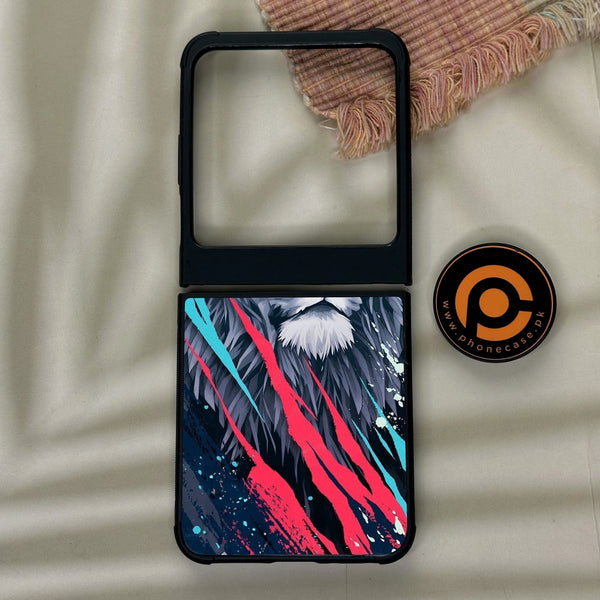 Motorola Razr 50 - Abstract Animated Lion - Premium Metal Printed Soft Bumper Shock Proof Case
