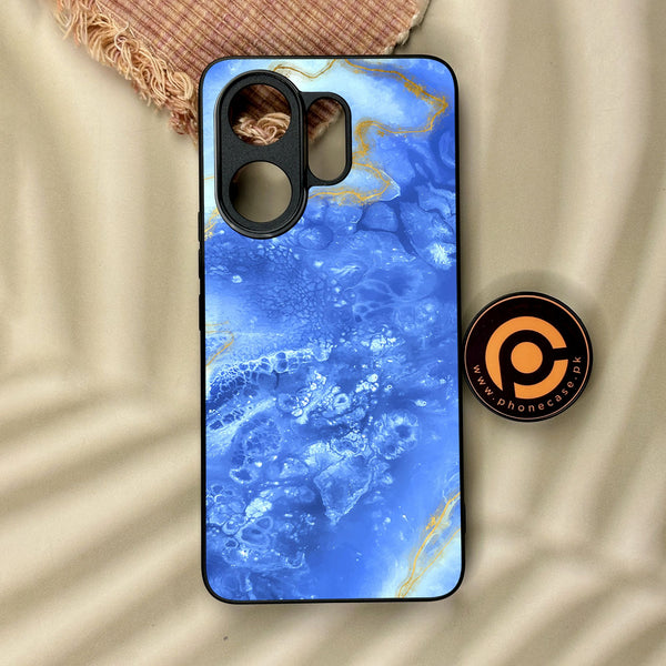 Vivo V60 - Blue 2.0 Design 2 - Premium Metal Printed Soft Bumper Shock Proof Case