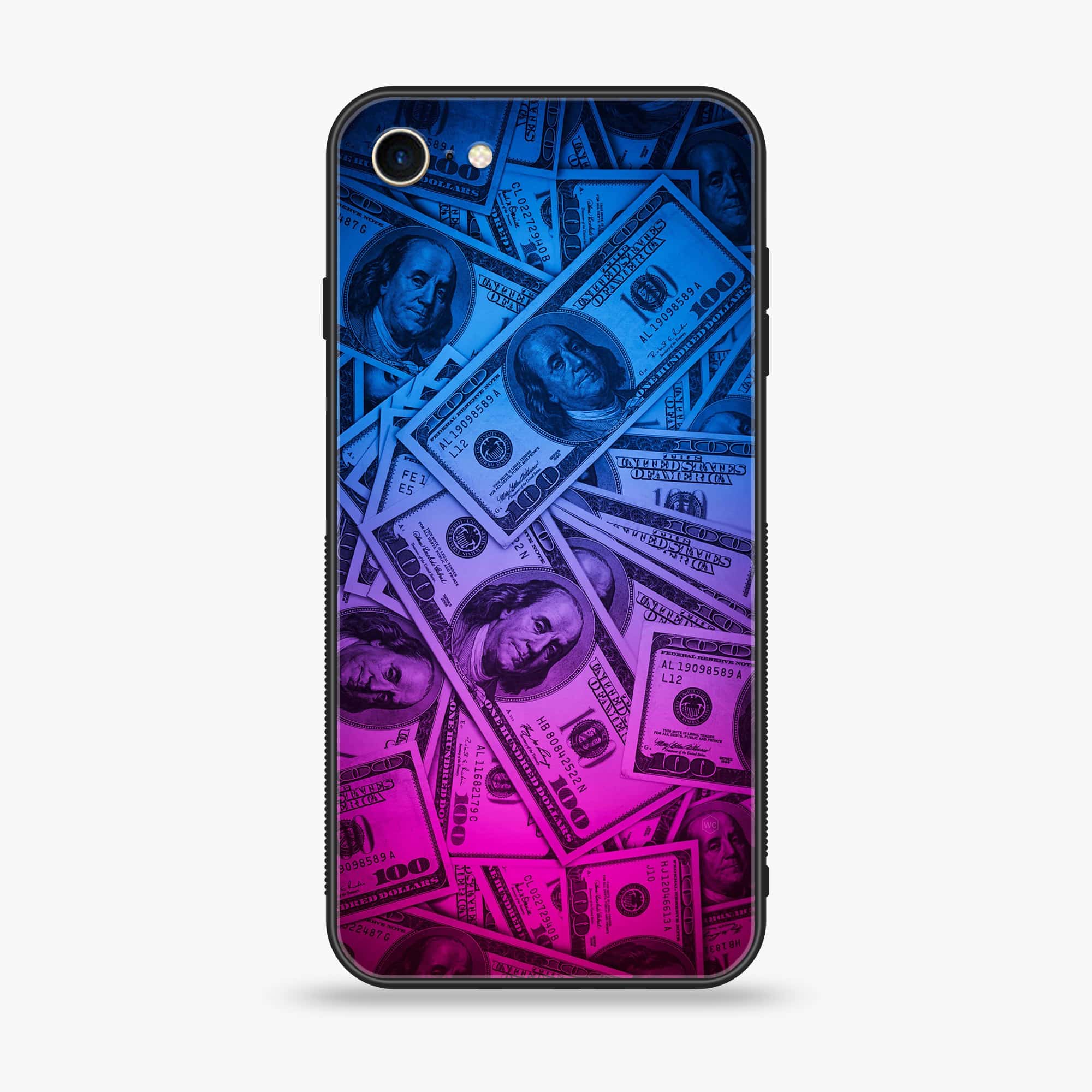 iPhone 6Plus - Dollar Series - Premium Printed Glass soft Bumper shock Proof Case