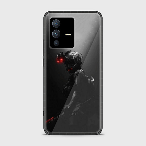 Vivo S12 - Black Art Design 9 - Premium Printed Glass soft Bumper shock Proof Case CS-19281