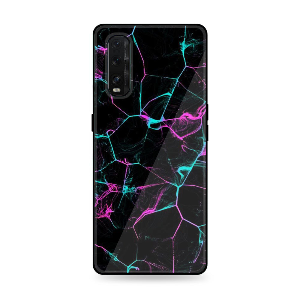Oppo Find X2 Pro- Black Marble Series - Premium Printed Glass soft Bumper shock Proof Case