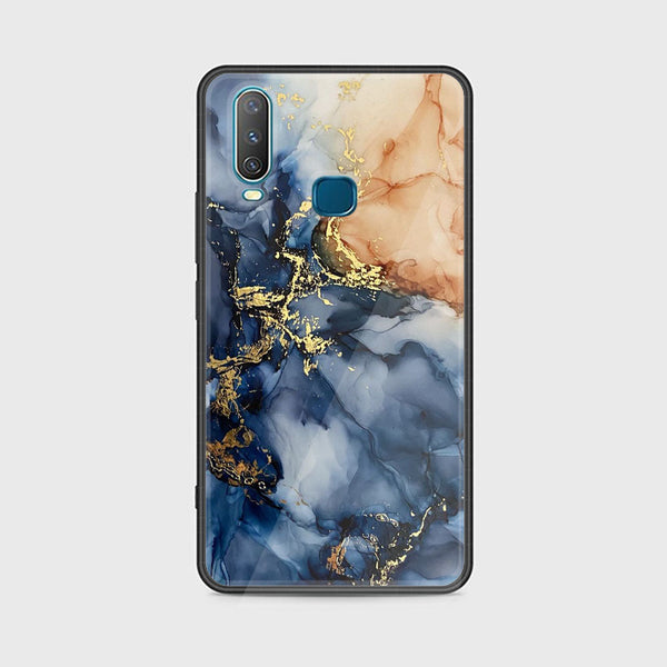 Vivo Y12/Y15/Y17 - Blue Marble Design 9 - Premium Printed Glass soft Bumper shock Proof Case CS-23752