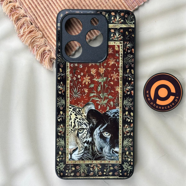 Realme C61 - Persian Calligraphy Art 25 - Panther & Leopard - Premium Metal Printed soft Bumper shock Proof Case CS-42864