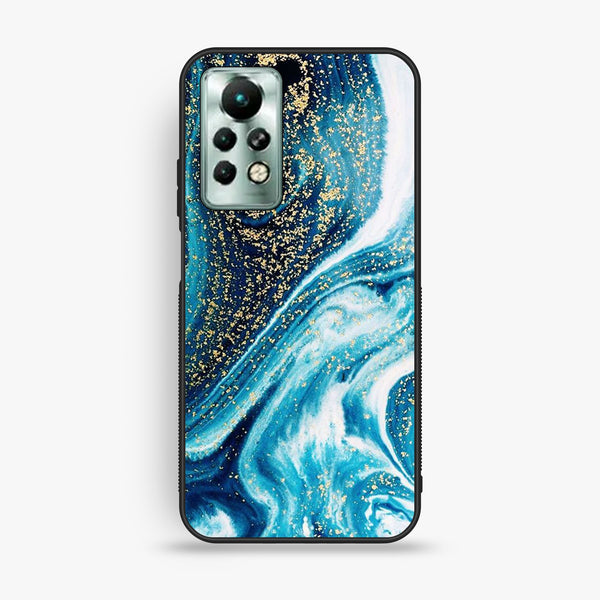 Infinix Note 11 Pro - Blue Marble Design 5 - Premium Metal Printed Soft Bumper Shock Proof Case